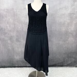 Mamta Womens Crochet Dress Size Medium Gauzy Summer Asymmetrical Whimsigoth Boho